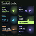 Included designs in BloxBays Thumbnail Studio — 6 Editable Gaming Layouts
